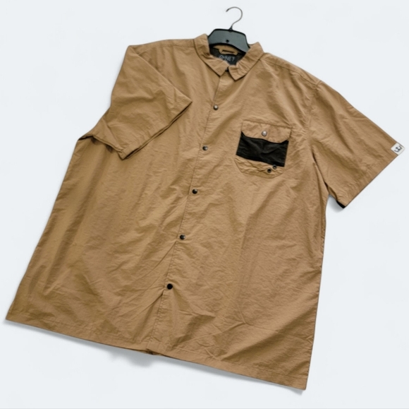 G-Net Short Sleeve Snap Button Shirt Black Mesh Pocket Mens Size XXL Performance - Picture 16 of 16